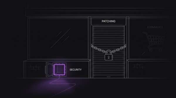 A locked shopfront at night with a small service hatch standing open on the side wall